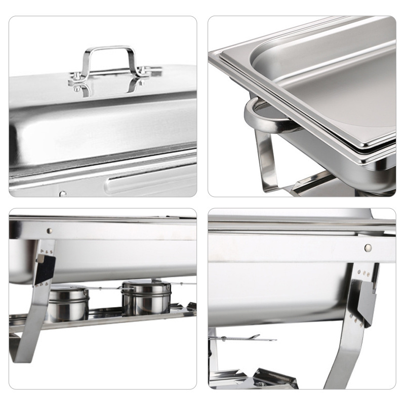 Wholesale Indian Chaffing Dish Rectangle Buffet Food Warmer Stainless Steel Chafing Dishes For Sale