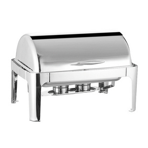 Roll Top Rectangle Silver Catering Kitchenware Set Candle Electric Hot Pot Chafer Dishes Food Buffet Warmer