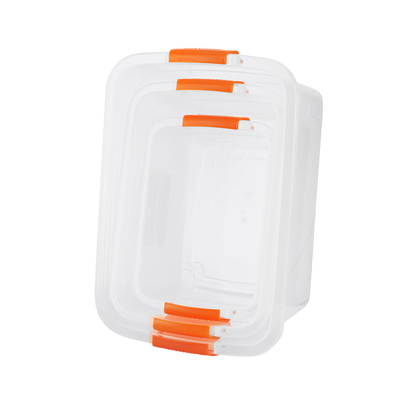 Big Clear Multifunction Organizer Bins Storage Box Plastic Storage Box With Latching Handle And Wheels Lids