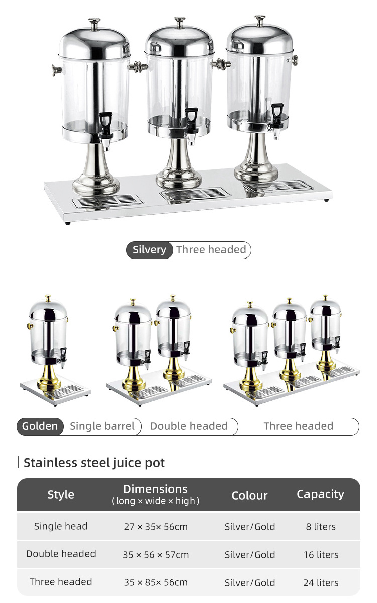 Wholesale  8/16/24L Stainless Steel Beverage Dispensers Cold Hot Wedding Fruit Juice Dispenser Prices machine drink dispensers