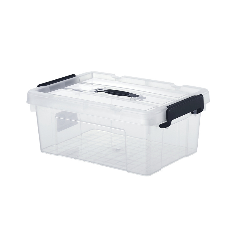 Big Clear Multifunction Organizer Bins Storage Box Plastic Storage Box With Latching Handle And Wheels Lids