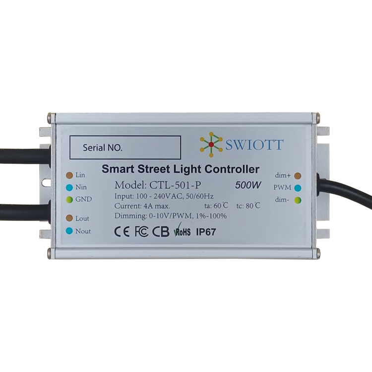 CTL501P 0-10V dimmer PLC power line carrier smart lighting tilt leakage monitor MQTT street lamp controller