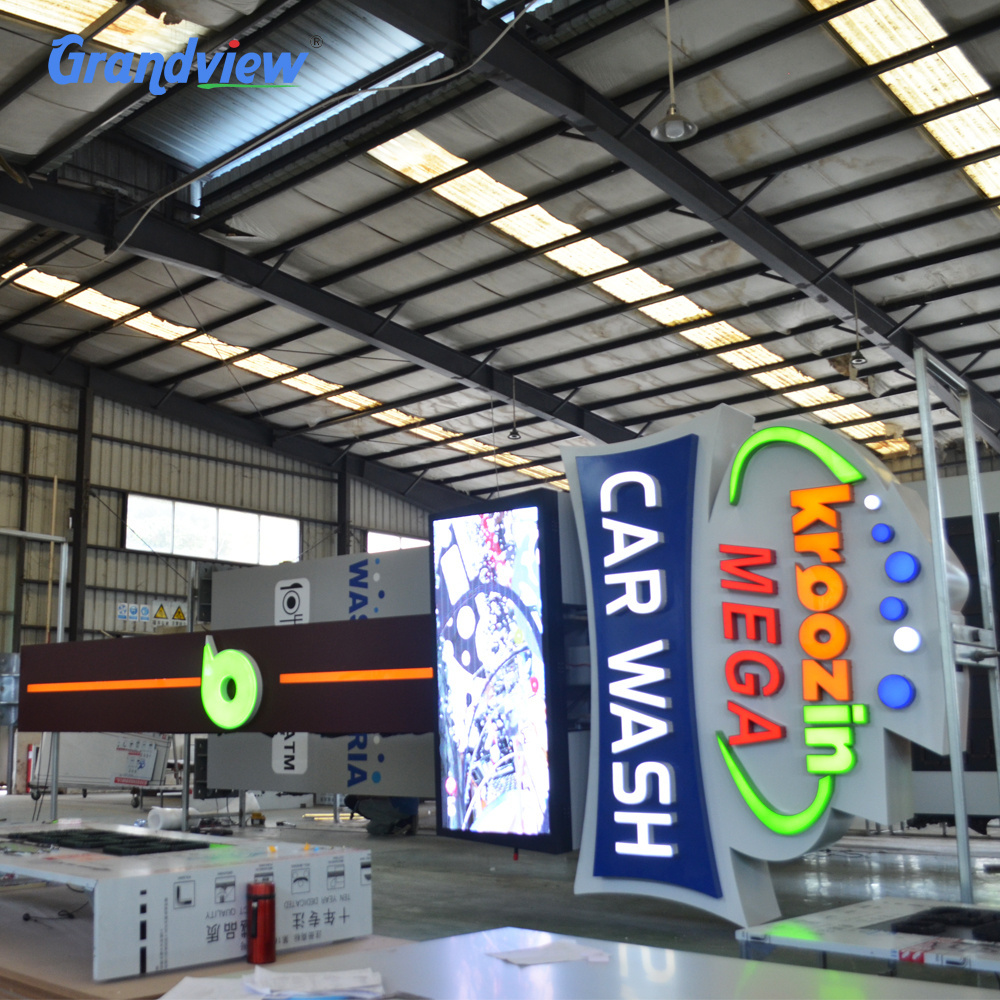 Manufacturer Custom Outdoor Advertising led guide brand Totem LED Illuminated Pylon Totem sign