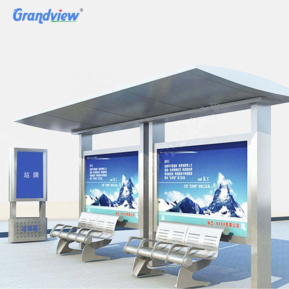 Outdoor Used Bus Shelter Display High Quality stainless steel bus stop shelter