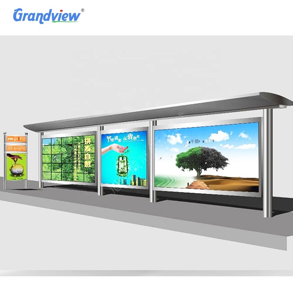 Outdoor Used Bus Shelter Display High Quality stainless steel bus stop shelter