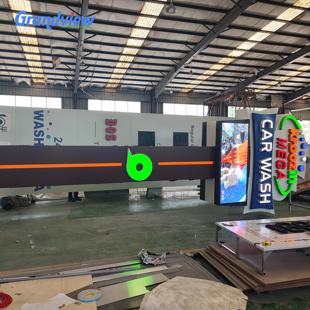 Manufacturer Custom Outdoor Advertising led guide brand Totem LED Illuminated Pylon Totem sign