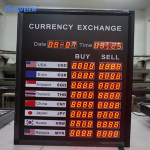 Single side display 7 segment digit  LED number currency exchange rate board