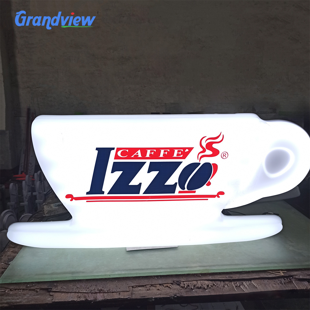 Acrylic Coffee Light Box Shape Aluminum Frame Led Advertising Light Box