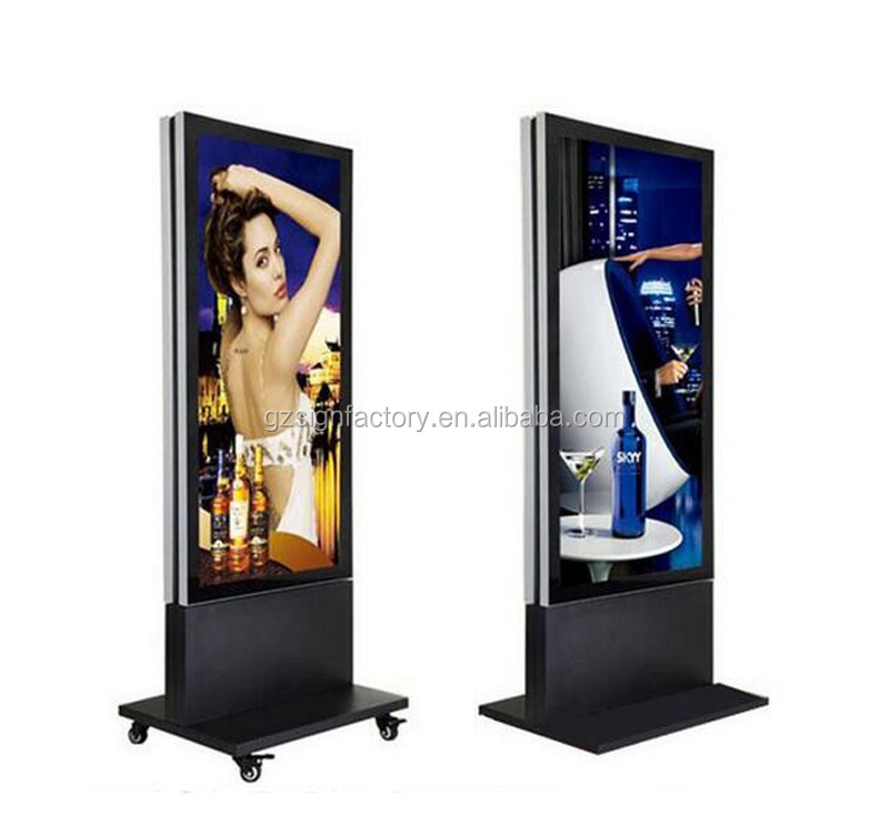 Aluminum frame Restaurant menu display slim led lights stand up Light box sign