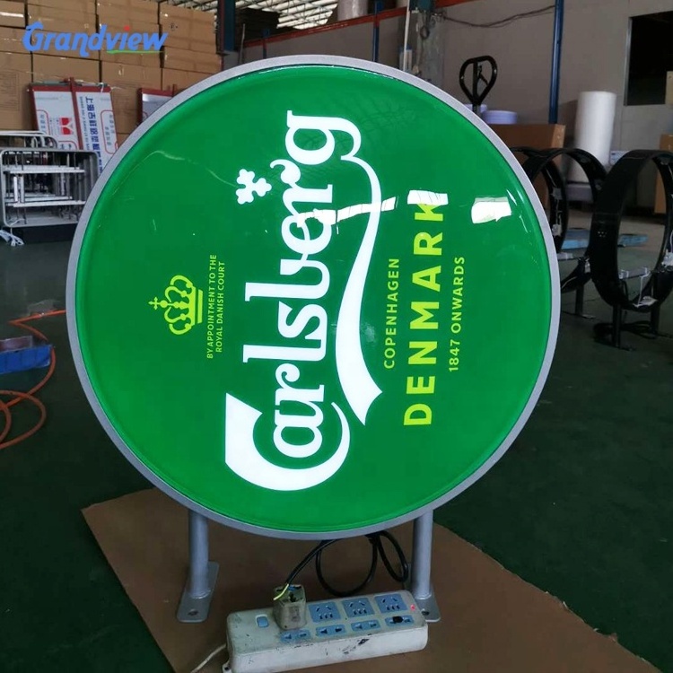 Aluminium led illuminated round oval rectangle shape beer brand light box