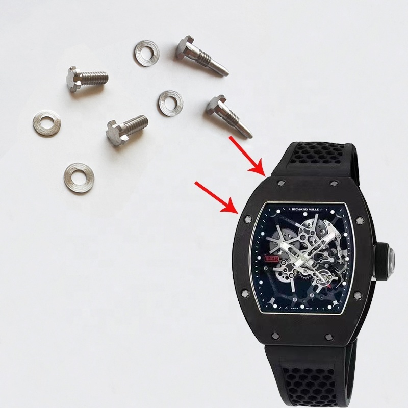 matte titanium color 4 prongs/  5 prongs RM035 watch screw for RM watch bezel case connect band rm035 parts tools