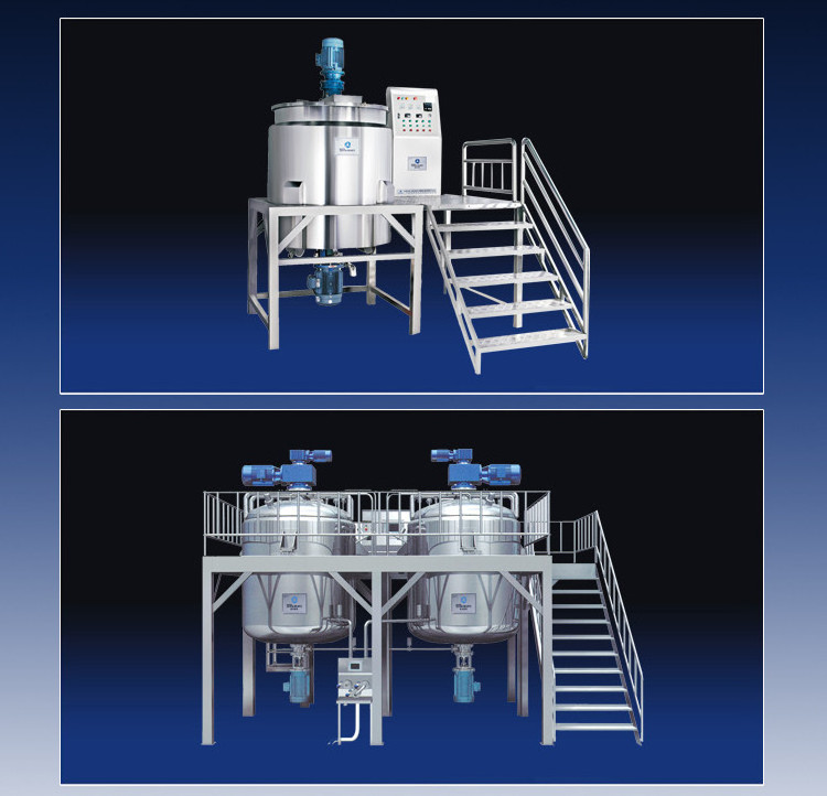 SINAEKATO High Productivity Liquid Soap Shampoo Production Line High Shear Homogenizer Stainless Steel Mixing Tank with Agitator