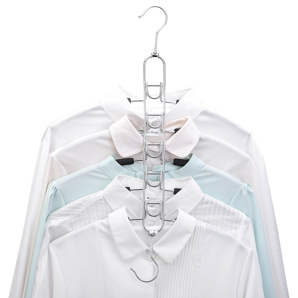 Multi Layers 5 in 1 Closet Storage Clothes Organizer Metal Space Saver Sweater Coat Shirt Hanger