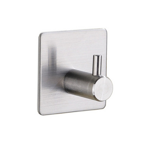 Waterproof Bathroom Bedroom Kitchen Stainless Steel Adhesive Wall Hanger Hook for Coat Bag Towel