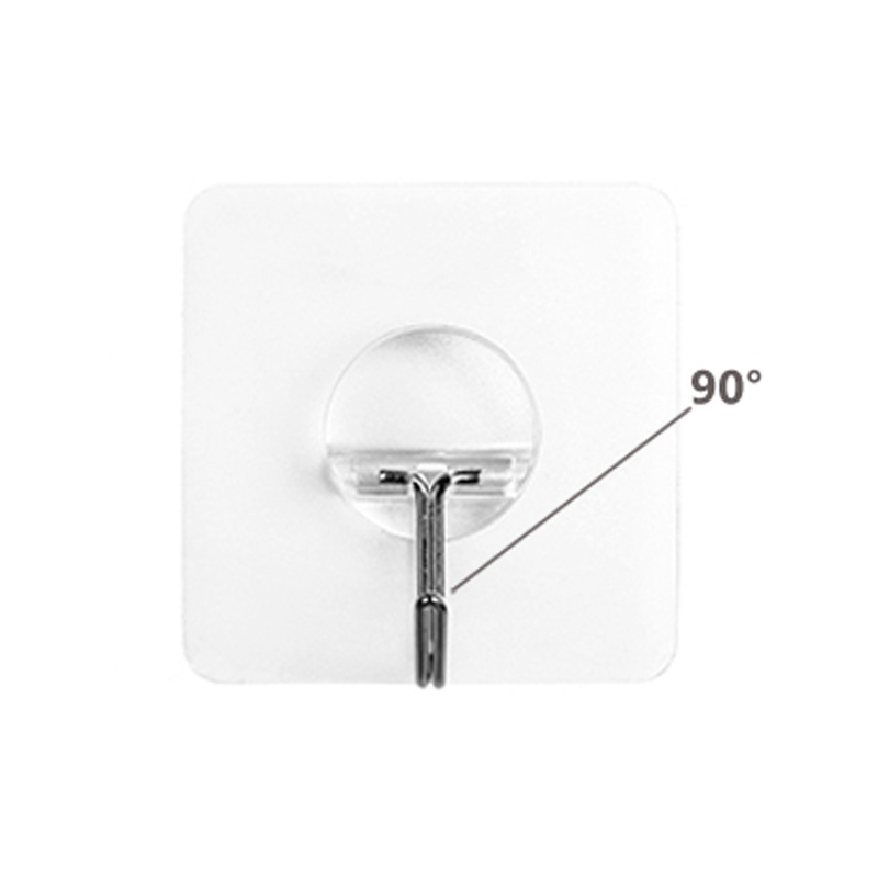 Durable PVC Stainless Steel Transparent Adhesive Sticky Wall Hook