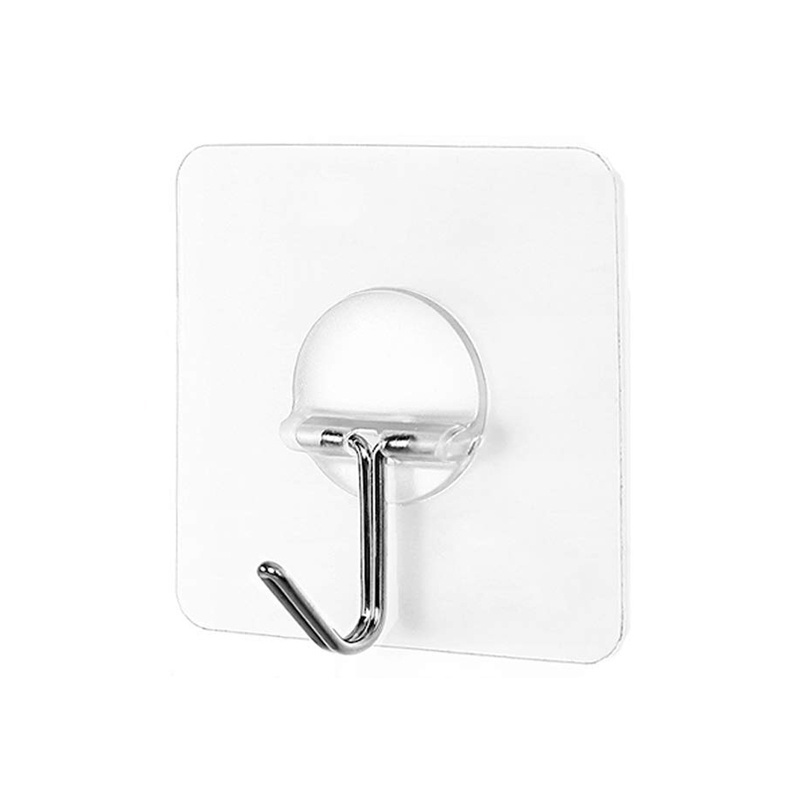 Durable PVC Stainless Steel Transparent Adhesive Sticky Wall Hook