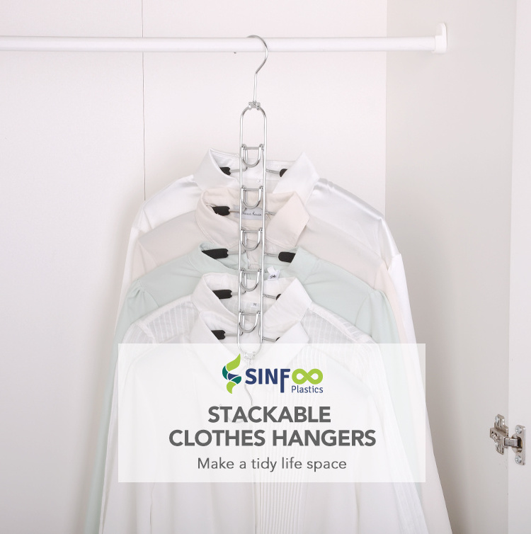 Multi Layers 5 in 1 Closet Storage Clothes Organizer Metal Space Saver Sweater Coat Shirt Hanger