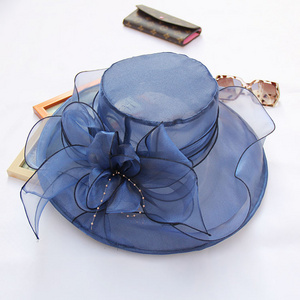 Wholesale women's top hat Formal Lace Kentucky Derby hat Summer Beach bridal hat