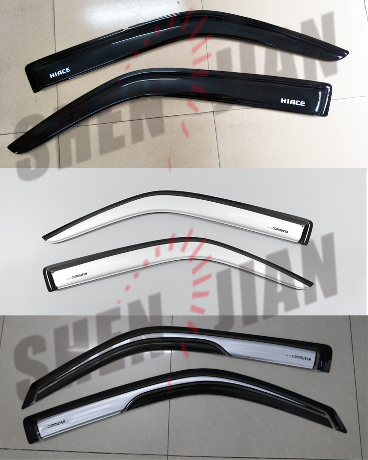 2.0MM Injection Black Thickness Window Deflector Door Rain Sun Visor for 2008-2022 TOYOTA HIACE accessories