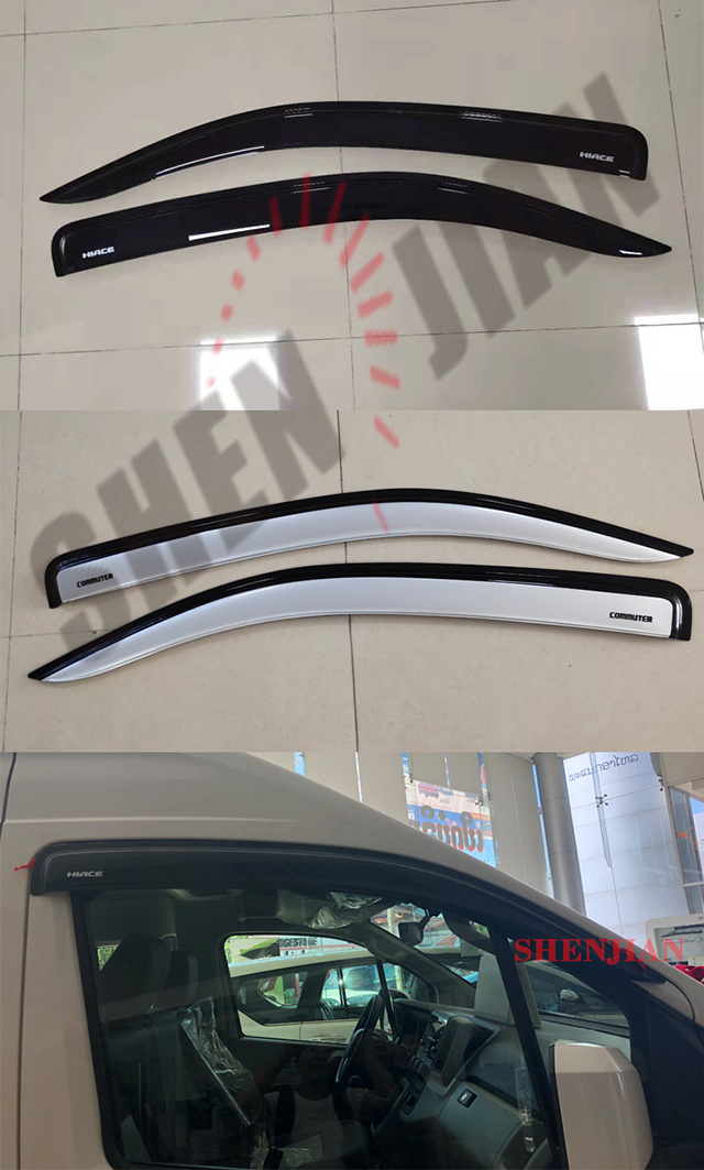 2.0MM Injection Black Thickness Window Deflector Door Rain Sun Visor for 2008-2022 TOYOTA HIACE accessories