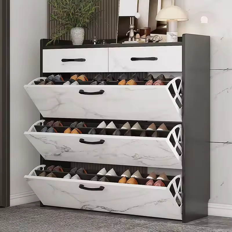 Modern Design Shoe Cabinet Wooden Shoe Rack With Storage Drawer for Living Room Furniture