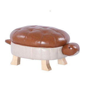 Household Shoe Changing Stool Creative Turtle Chair Solid Wood Footstool Low Small Sofa stool children's Gift