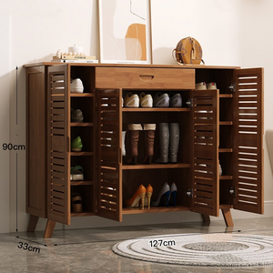 Living Room Large Capacity Storage Cabinets Wood Shoe Storage Rack Entryway Shoe Cabinet Shoe Organizer Closet Cabinet