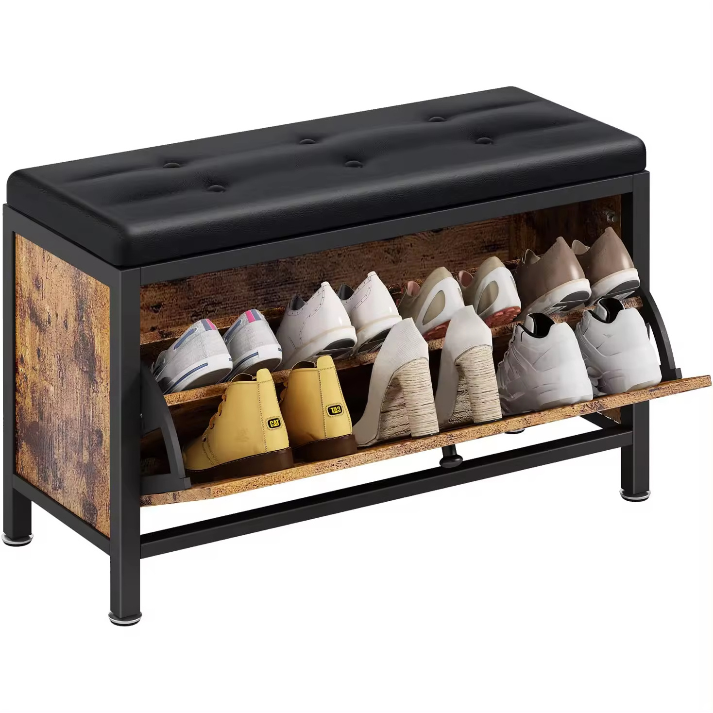 Entryway Furniture Modern Small Shoe Storage Bench Wooden Shoe Rack Shoe Cabinet With Soft Seat Cushion