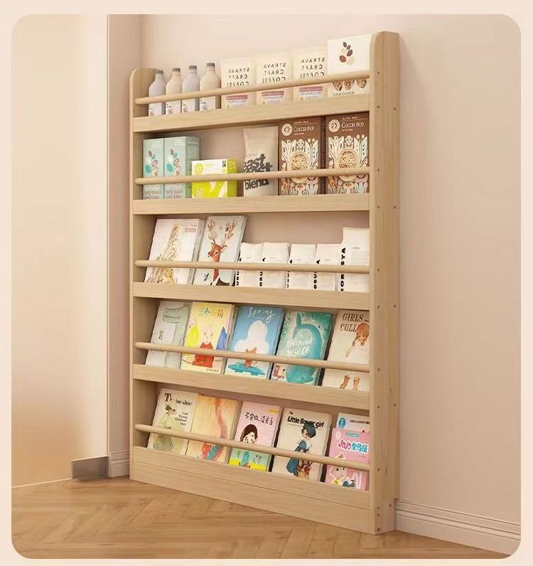 Wooden Bookcase Shelf For Easy Organization Montessori Easy Assembly Kids Book Rack Kid Bookshelf