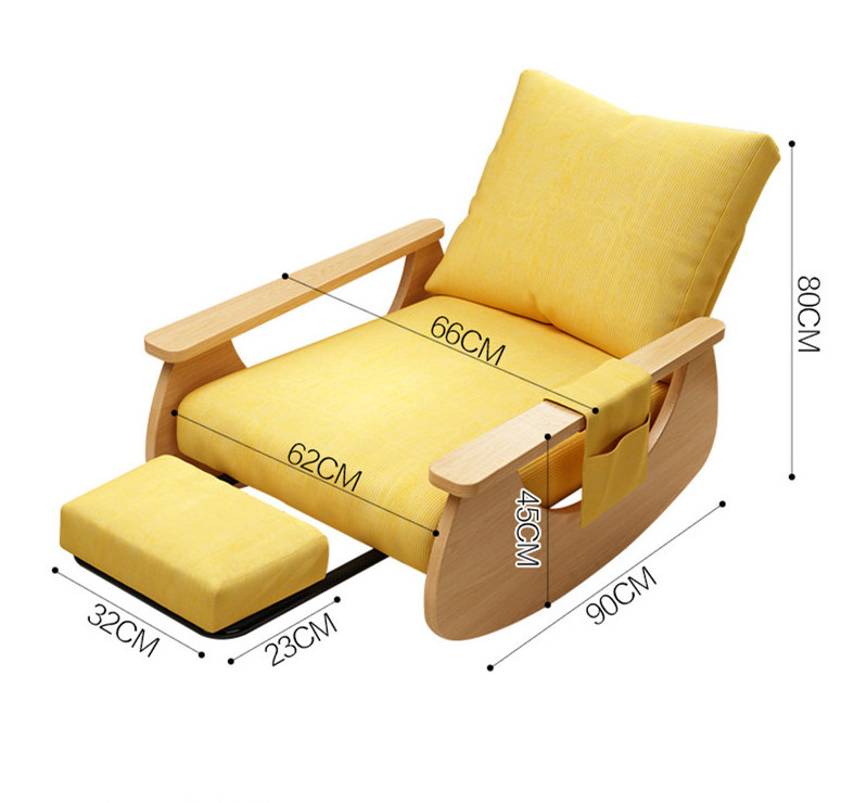 High Quality Lazy Recliner Balcony Casual Single Sofa Chair Living Room Wooden Leg Sofa Chair Relax Sofa For Adults