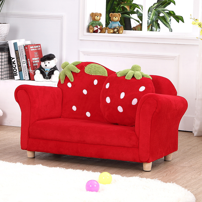 Children's sofa Mini cartoon fabric kindergarten bulk order cute strawberry sofa