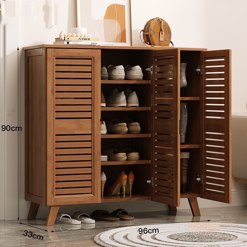 Living Room Large Capacity Storage Cabinets Wood Shoe Storage Rack Entryway Shoe Cabinet Shoe Organizer Closet Cabinet