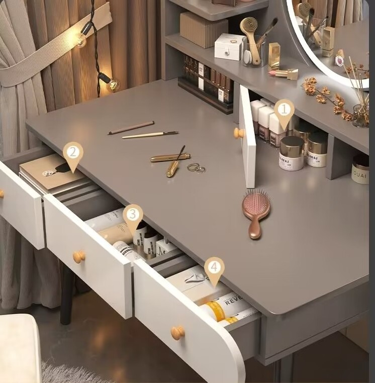 Bedroom simple modern small storage cabinet integrated small apartment internet celebrity ins style dressing table