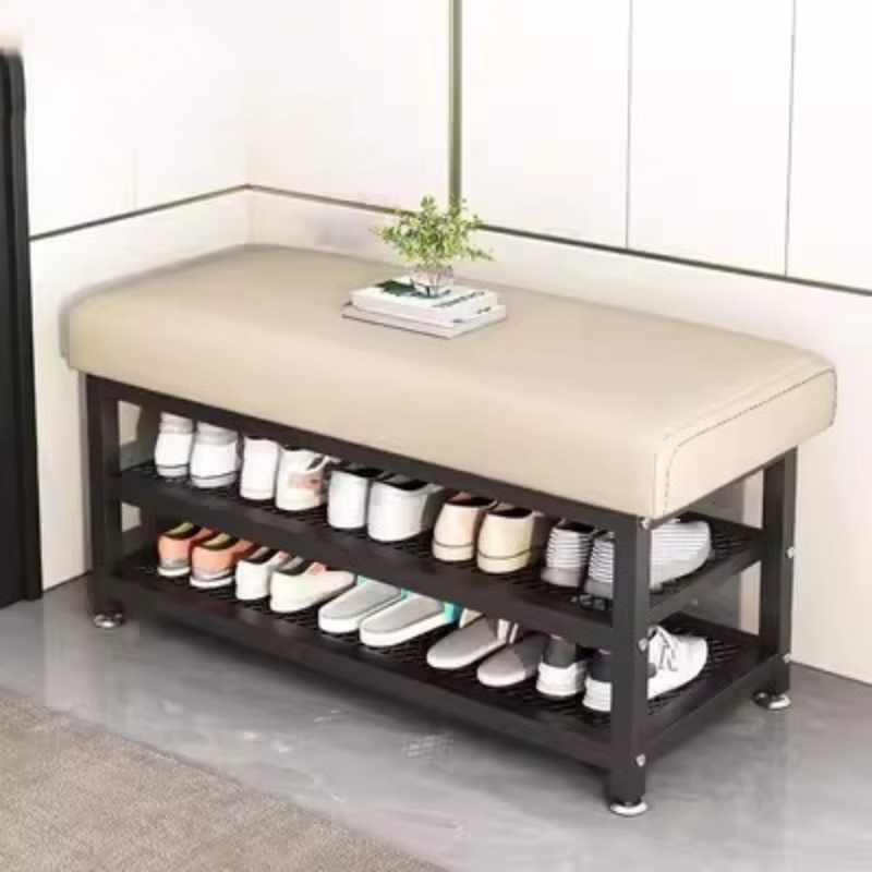 Household Shoe Cabinet Multi-functional Simple Storage Rack Shoe Rack Bench Organizer for Entrance