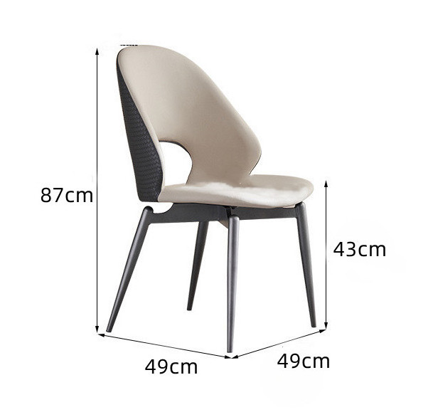 Nordic light luxury dining chair steel frame imitate rattan woven leather chair carbon modern simple seat hotel living chair