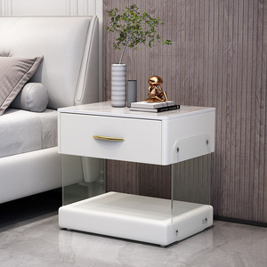 Night Stand Storage Cabinet Rock Panel Bedside Table Nightstand With Fingerprint Lock Side Table