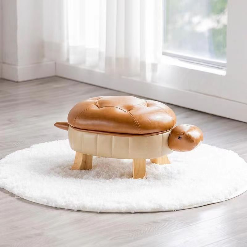 Household Shoe Changing Stool Creative Turtle Chair Solid Wood Footstool Low Small Sofa stool children's Gift