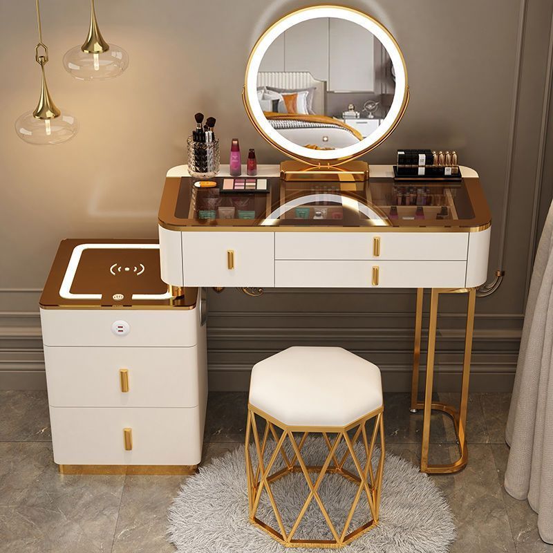 Smart Dresser Wireless Charging Light Luxury Bedroom Makeup Dressing Table Modern Multi-functional Princess Dressing Table