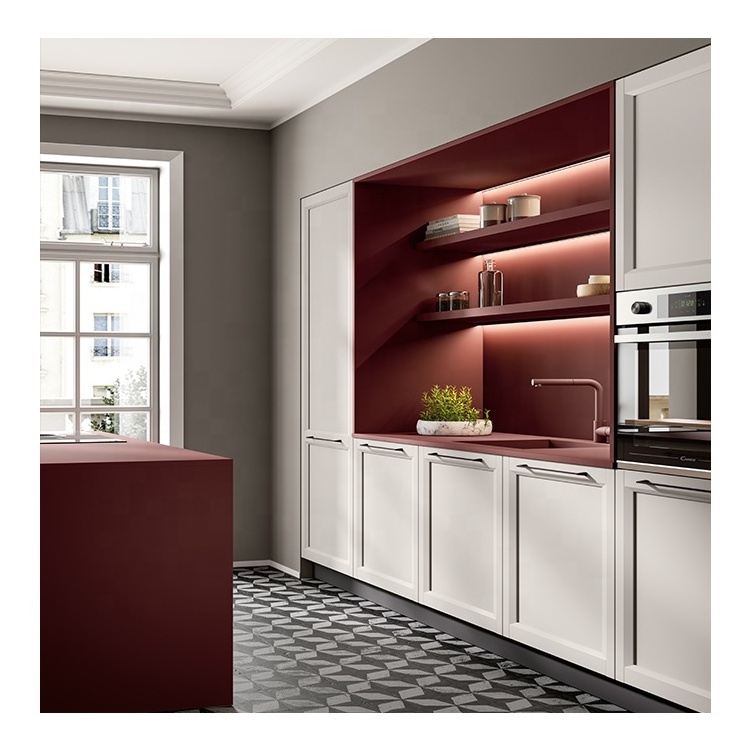 High Quality Modular Modern Solid Wood Kitchen Cabinets For Home Kitchen