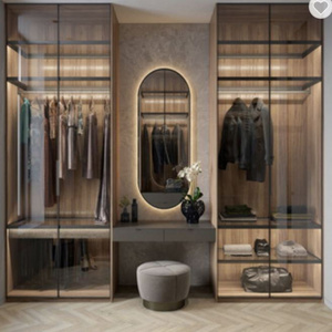 modern wardrobe light luxury room cabinet wooden combination minimalist covered household wardrobe