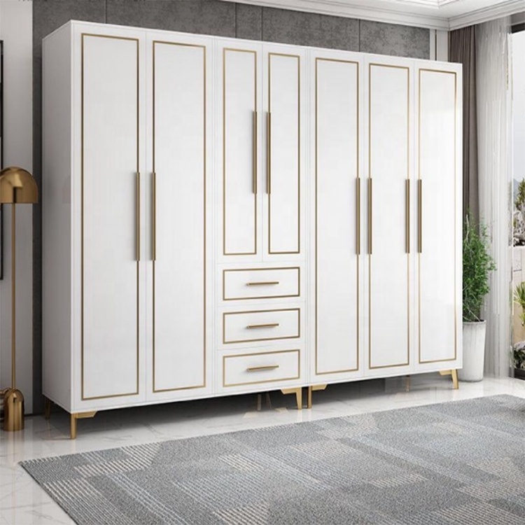 Custom High End Italian Wooden Solid Wood Walk In Closet Cabinets Closet Island Room Cabinet