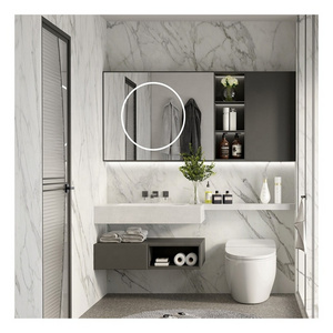 Luxury triangular corner vanity bathroom cabinet set  vanity with mirror and basin