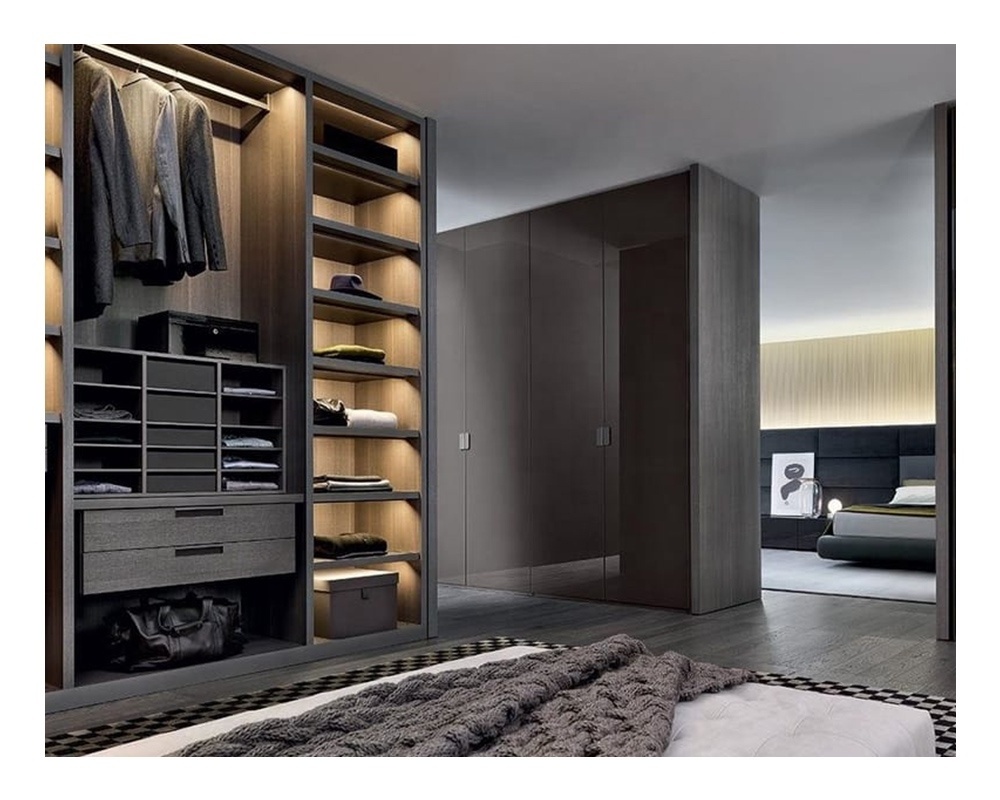 Newest Environmental wood material wood clothes closet cabinet walk-in closet with drawers