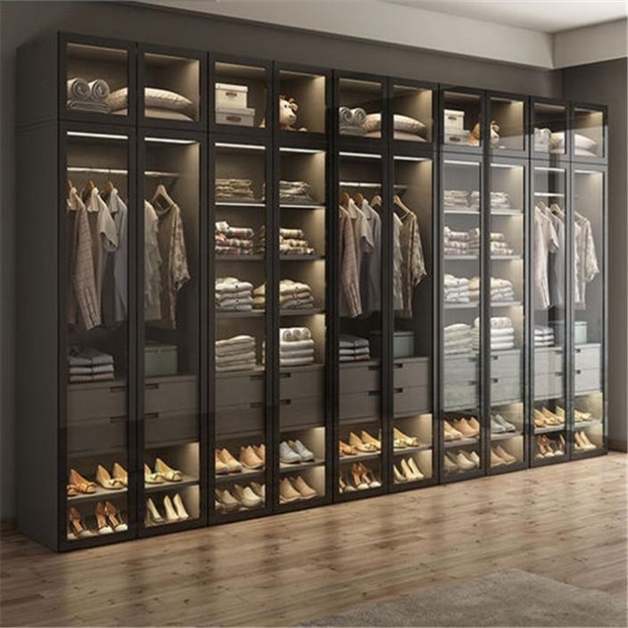 SJUMBO Manufacturer customized bedroom walk-in portable wardrobe closet modern wooden wardrobe room cabinets