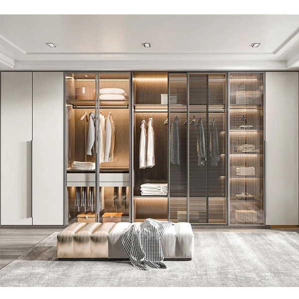 High Gloss lacquer Room Cabinet Bedroom Wardrobe Closet glass door wooden wardrobe