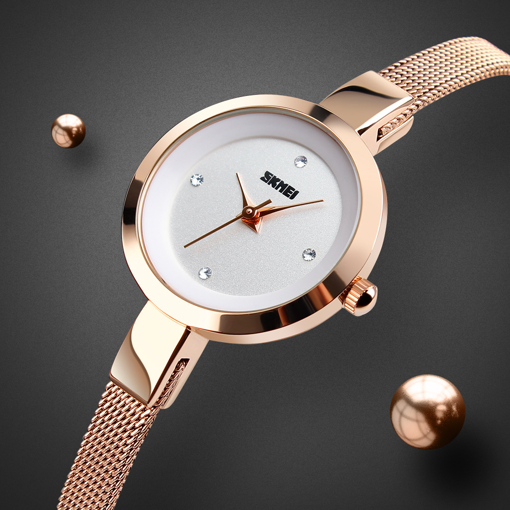 wholesale High quality skmei ladies relogio screw bracelet luxury watch womens rose gold