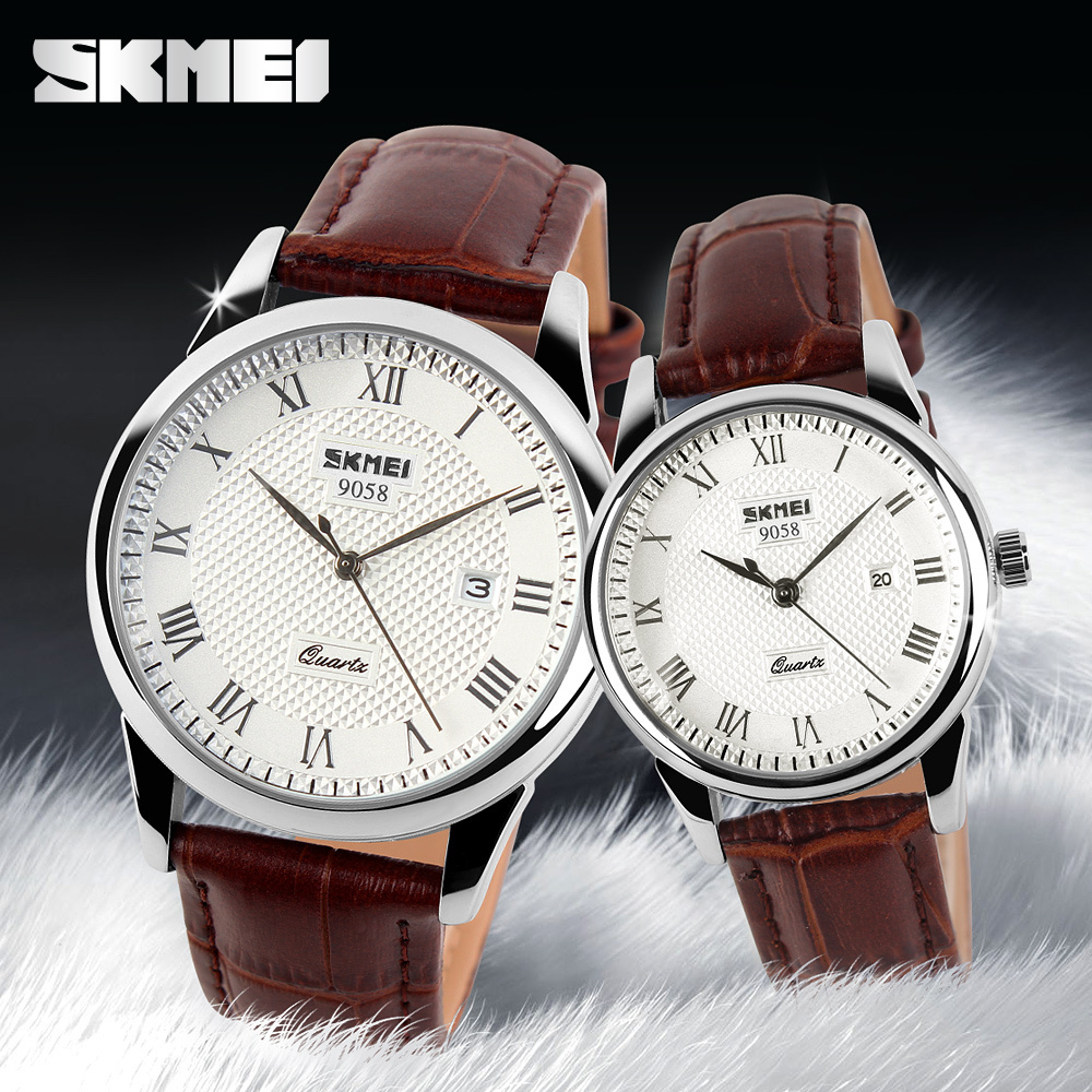 SKMEI couple watch for men classic quartz watch women japanese movt waterproof #9058