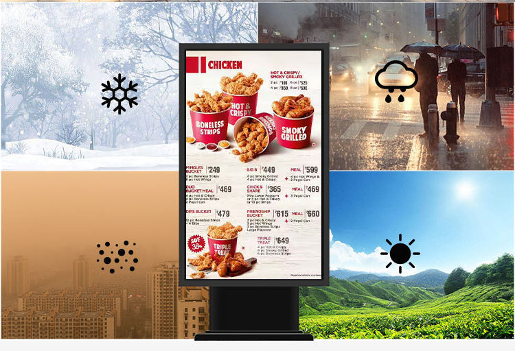 43 49 55 65 inch waterproof outdoor menu display screen digital signage restaurants drive thru menu board