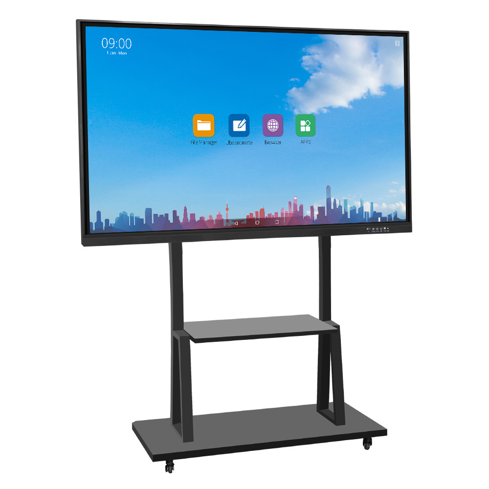 Remote collaboration 4K UHD touchscreen display education portable smart interactive board 75 inches