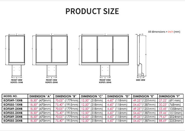 43 49 55 65 inch waterproof outdoor menu display screen digital signage restaurants drive thru menu board